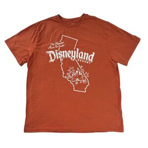 Official Disney Men's Disneyland "Happiest Place on Earth" T-Shirt in Orange XL